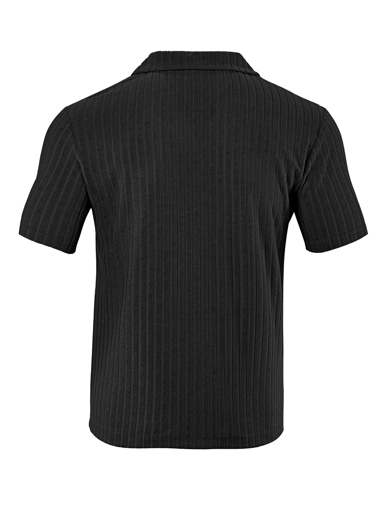 Men's Clothing Tops T-Shirts Men's Summer Loose Casual Breathable Lapel Cardigan Solid Color Towel Jacquard Short Sleeved Men's Shirt