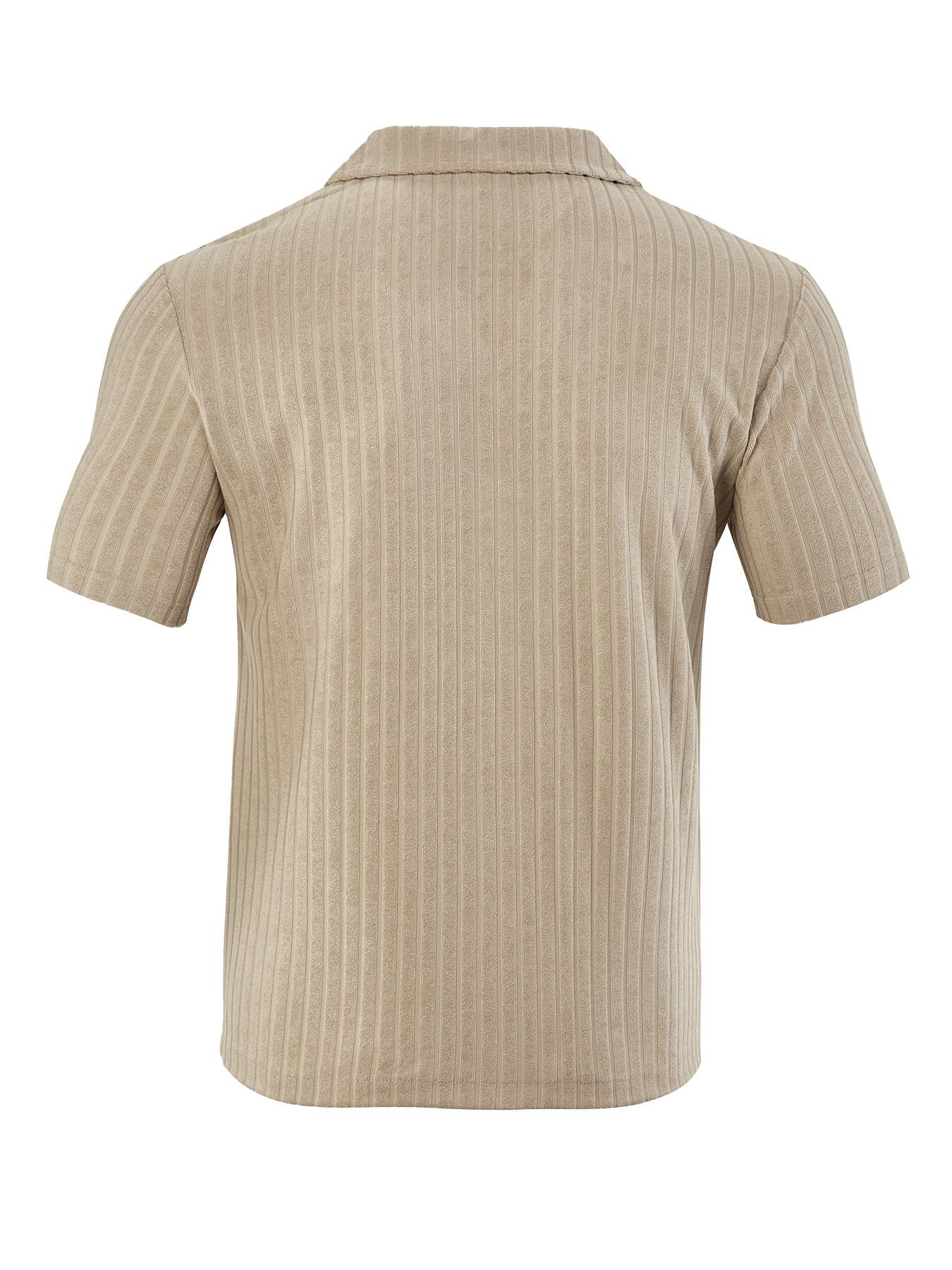 Men's Clothing Tops T-Shirts Men's Summer Loose Casual Breathable Lapel Cardigan Solid Color Towel Jacquard Short Sleeved Men's Shirt