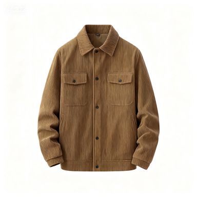 Men's Clothing Tops Jackets Coats Men's Corduroy Single Button Casual Sporty Trendy Pockets Lapel Long Sleeve Shirt