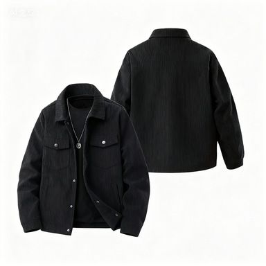 Men's Clothing Tops Jackets Coats Men's Corduroy Single Button Casual Sporty Trendy Pockets Lapel Long Sleeve Shirt