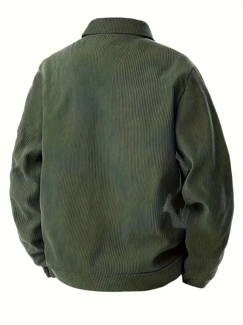 Men's Clothing Tops Jackets Coats Men's Corduroy Single Button Casual Sporty Trendy Pockets Lapel Long Sleeve Shirt