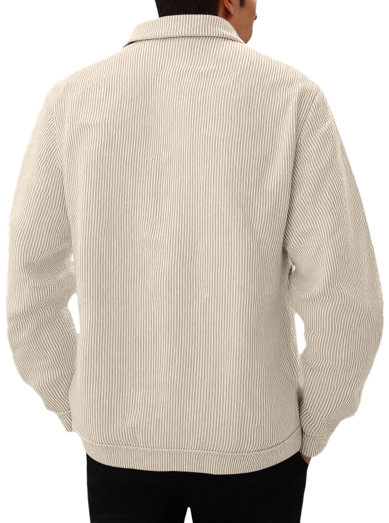 Men's Clothing Tops Jackets Coats Men's Corduroy Single Button Casual Sporty Trendy Pockets Lapel Long Sleeve Shirt