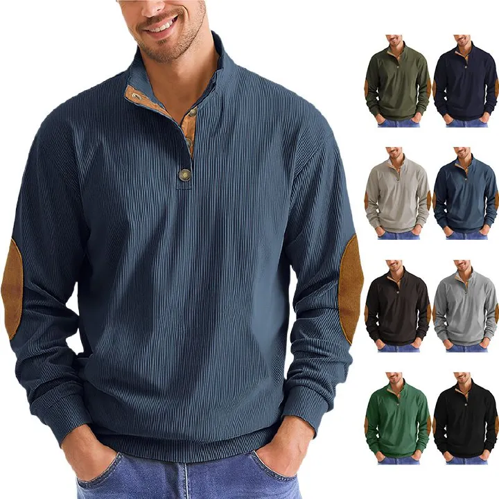 Men's Clothing Tops Sweatshirts Hoodies Men's Outdoor Casual Crewneck Long Sleeve Fleece Knit Sweatshirt Spring Summer
