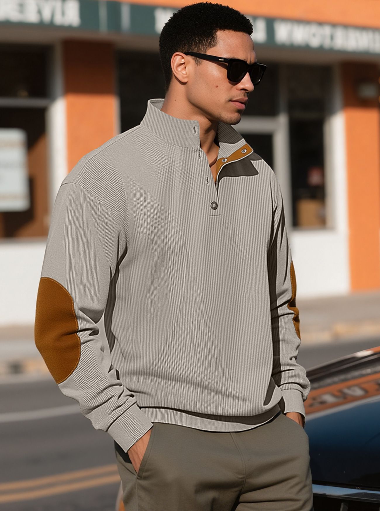 Men's Clothing Tops Sweatshirts Hoodies Men's Outdoor Casual Crewneck Long Sleeve Fleece Knit Sweatshirt Spring Summer