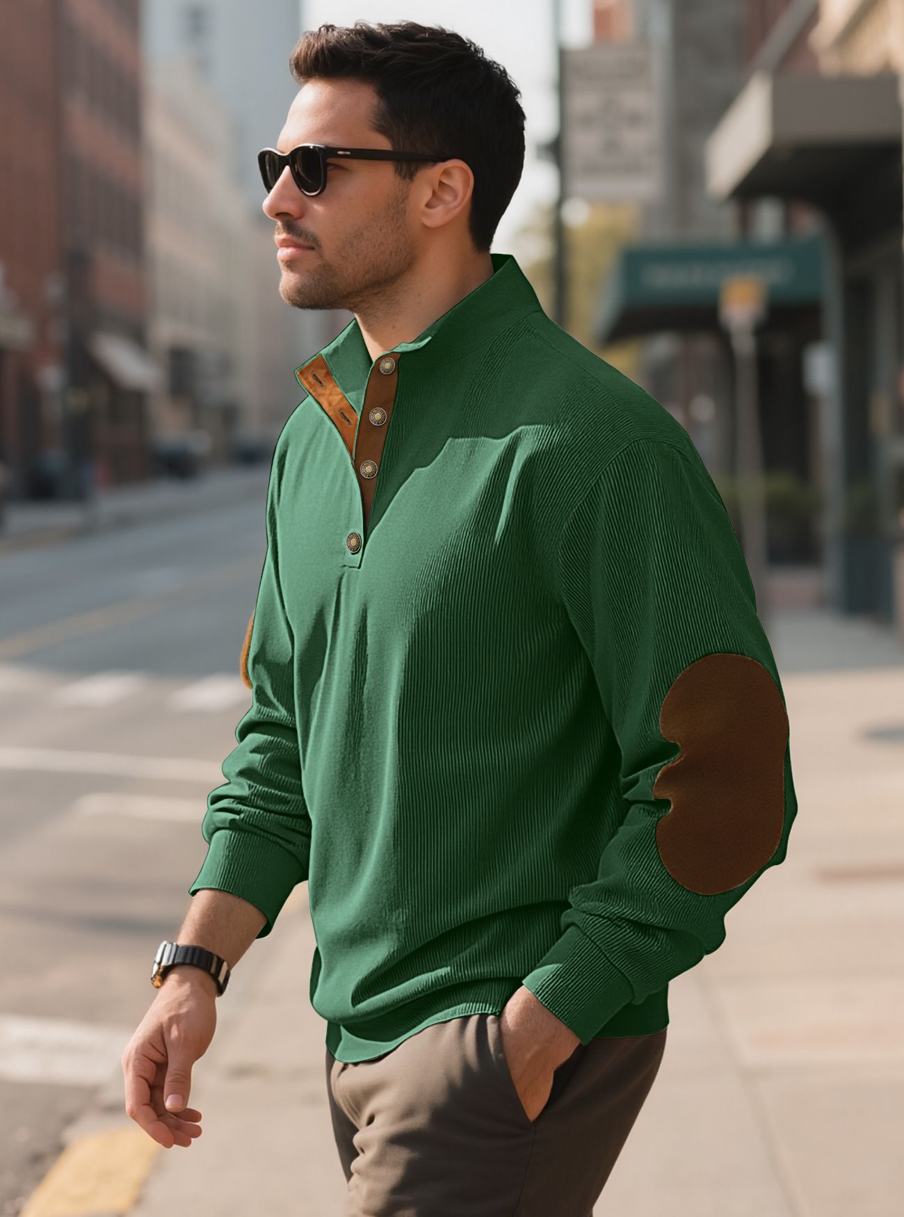 Men's Clothing Tops Sweatshirts Hoodies Men's Outdoor Casual Crewneck Long Sleeve Fleece Knit Sweatshirt Spring Summer