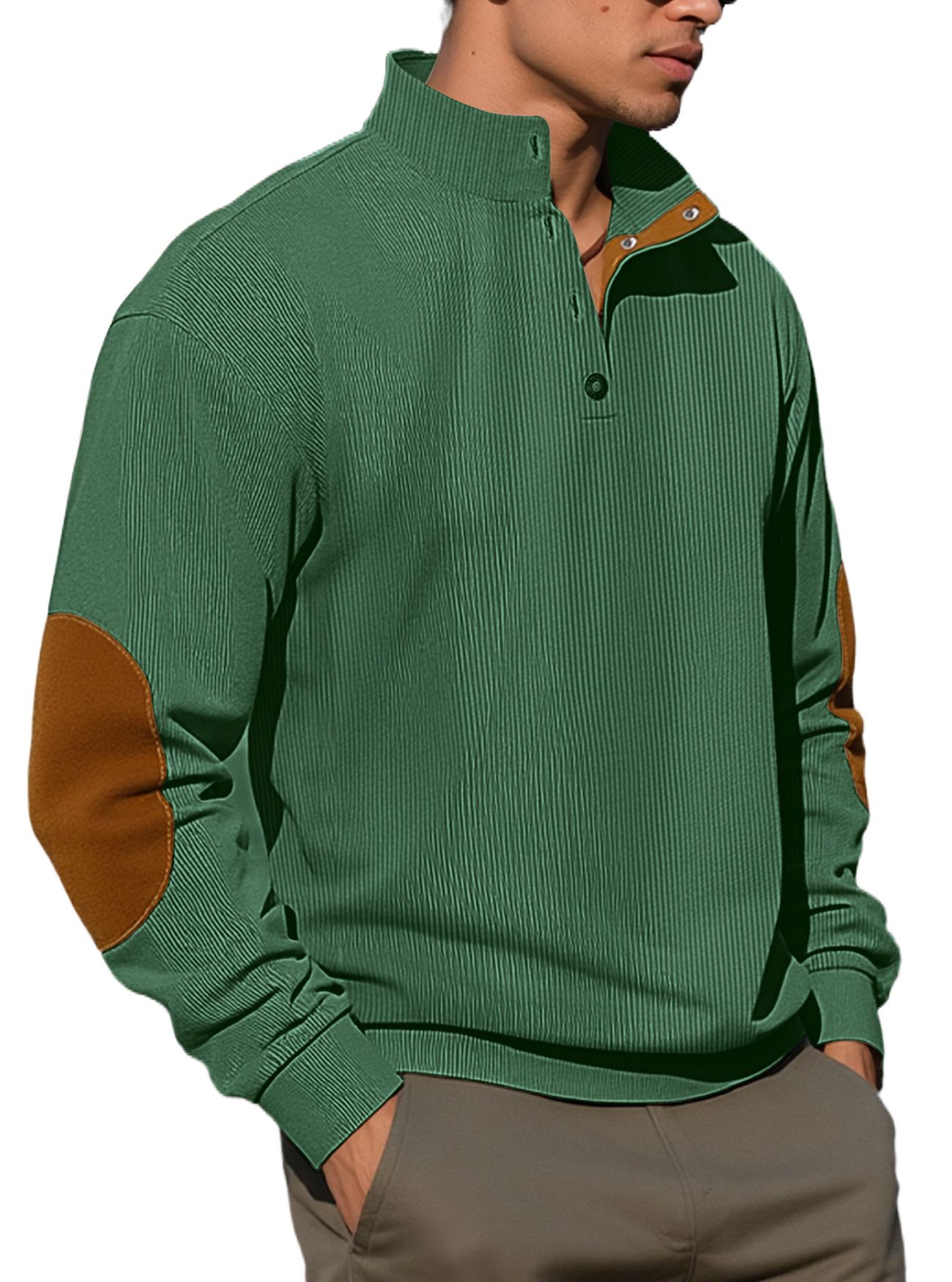 Men's Clothing Tops Sweatshirts Hoodies Men's Outdoor Casual Crewneck Long Sleeve Fleece Knit Sweatshirt Spring Summer