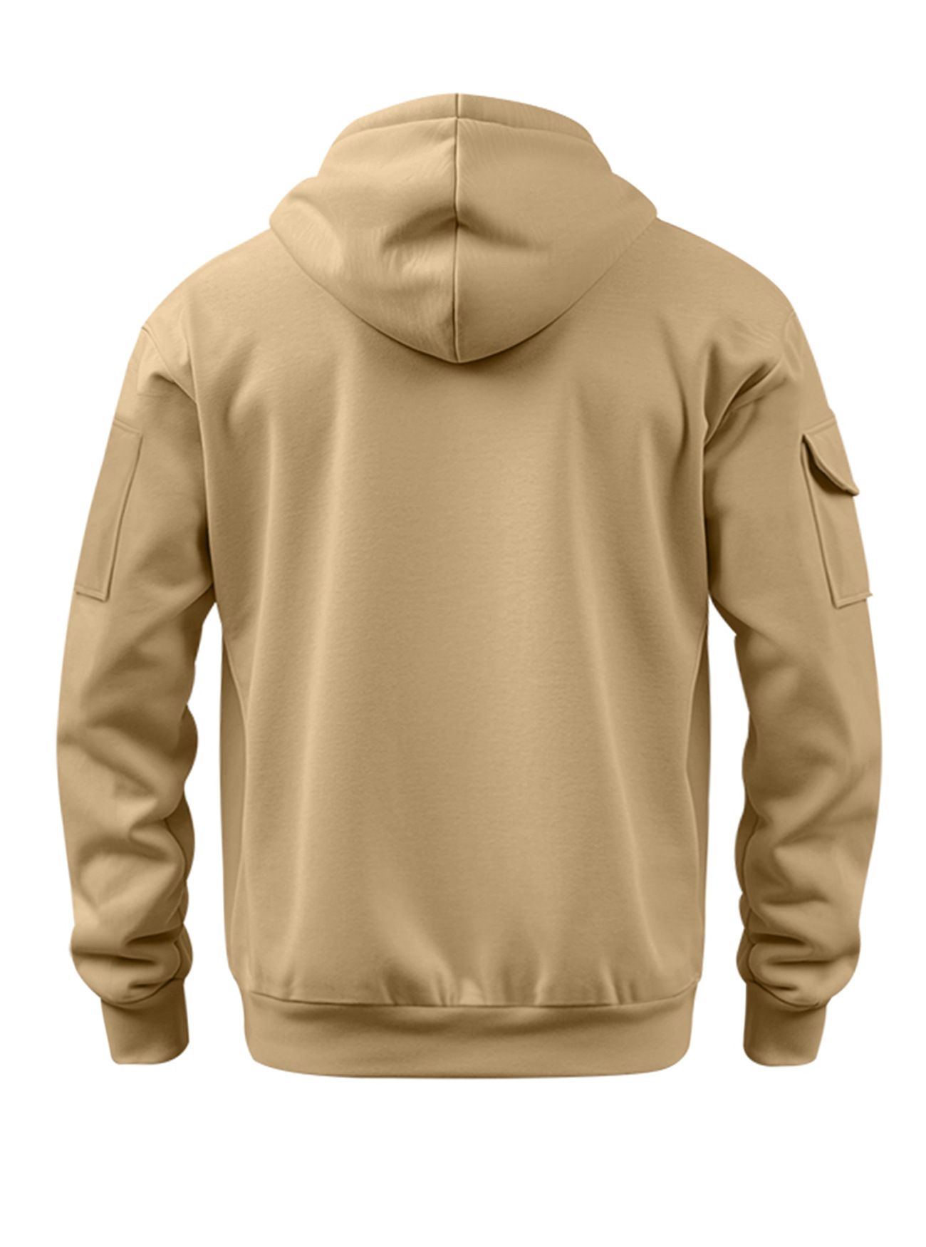 Men's Clothing Tops Sweatshirts Hoodies Men's Winter Autumn Oversized Fleece Hoodie with Multiple Zippered Arm Pockets And Hood