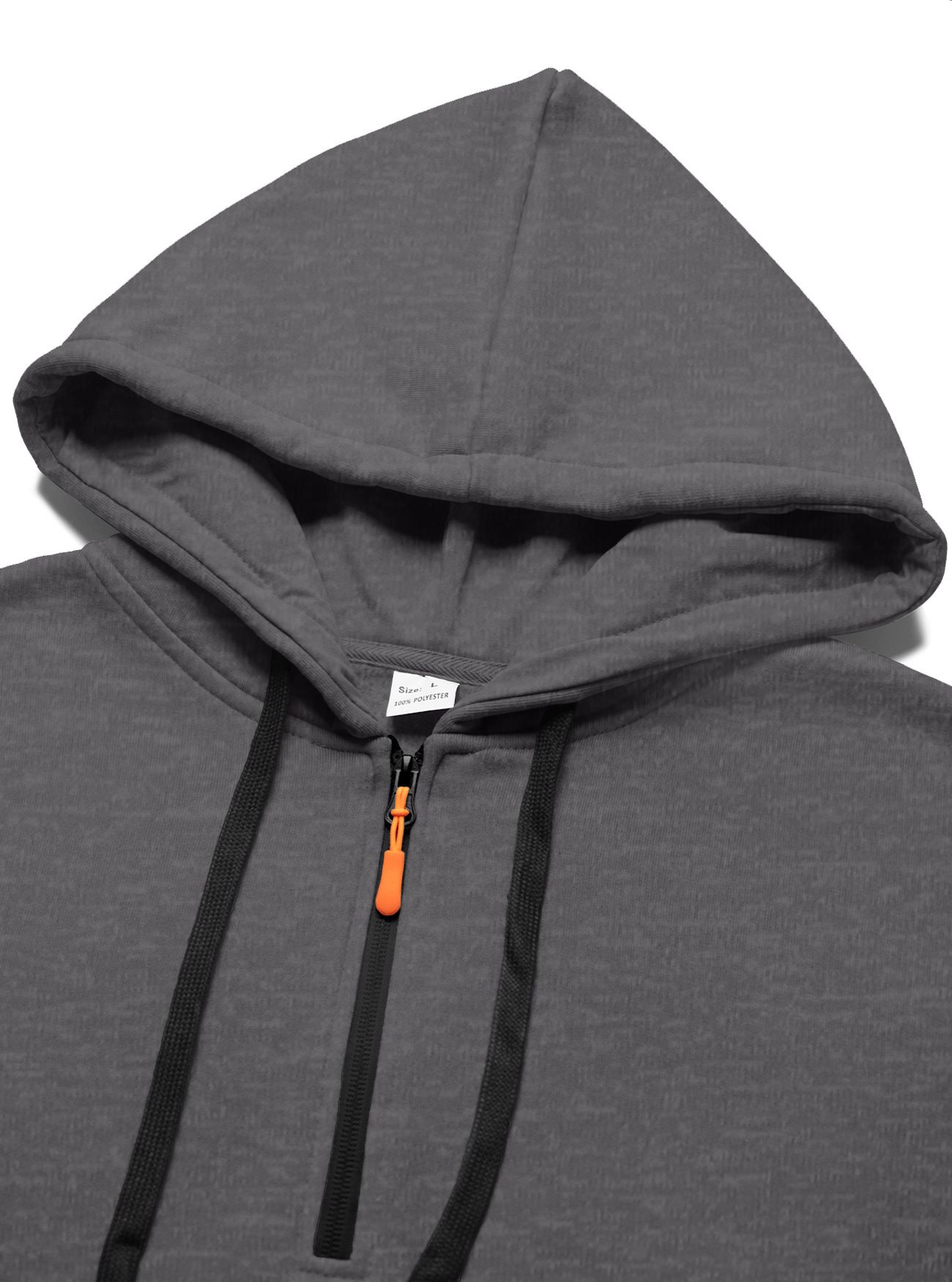 Men's Clothing Tops Sweatshirts Hoodies Men's Winter Autumn Oversized Fleece Hoodie with Multiple Zippered Arm Pockets And Hood