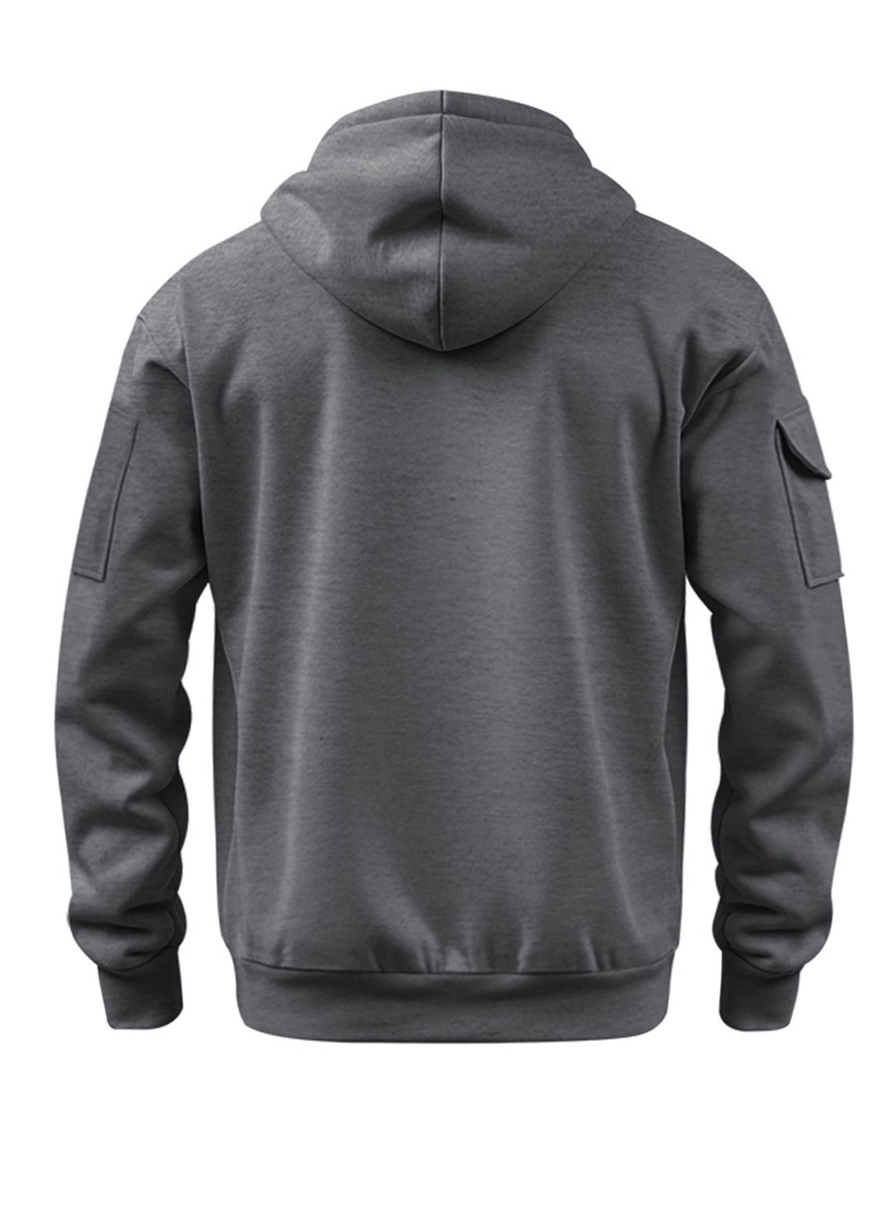 Men's Clothing Tops Sweatshirts Hoodies Men's Winter Autumn Oversized Fleece Hoodie with Multiple Zippered Arm Pockets And Hood