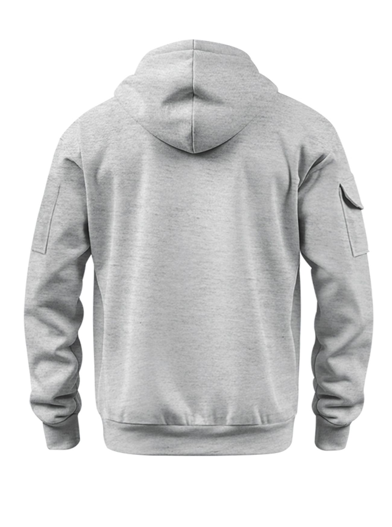 Men's Clothing Tops Sweatshirts Hoodies Men's Winter Autumn Oversized Fleece Hoodie with Multiple Zippered Arm Pockets And Hood