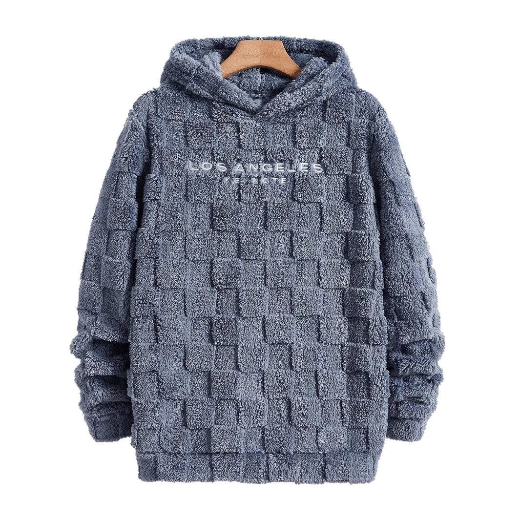 Men's Clothing Tops Sweatshirts Hoodies Hooded Embroidery Loose Casual Sports Lamb Wool Pullover Hooded Jacket Hoodie