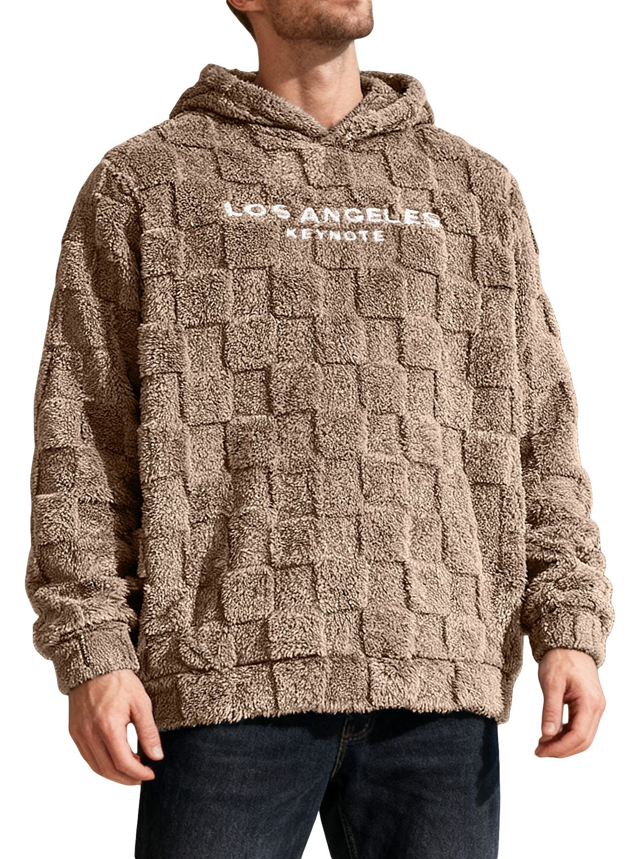 Men's Clothing Tops Sweatshirts Hoodies Hooded Embroidery Loose Casual Sports Lamb Wool Pullover Hooded Jacket Hoodie