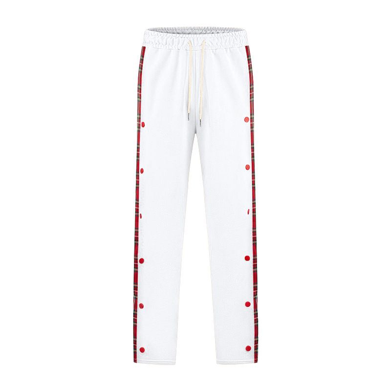 Men's Pants American-Style New Men's Flap Button Checkered Casual Trousers Straight-Leg Pants Outdoor Long Pants Men