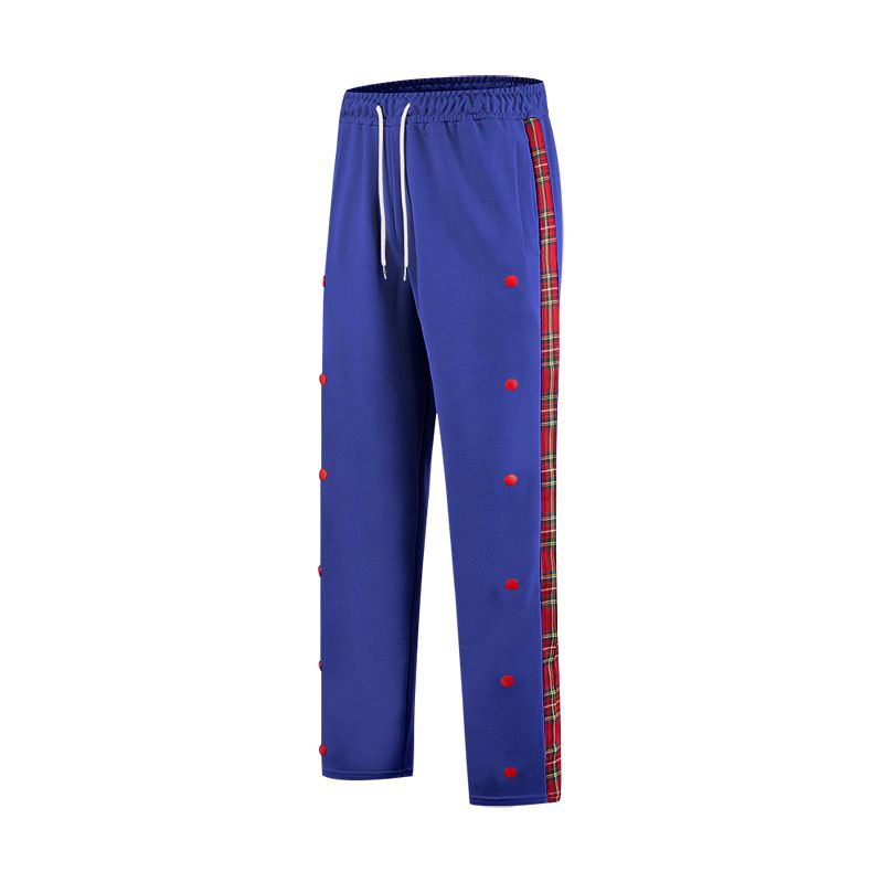 Men's Pants American-Style New Men's Flap Button Checkered Casual Trousers Straight-Leg Pants Outdoor Long Pants Men