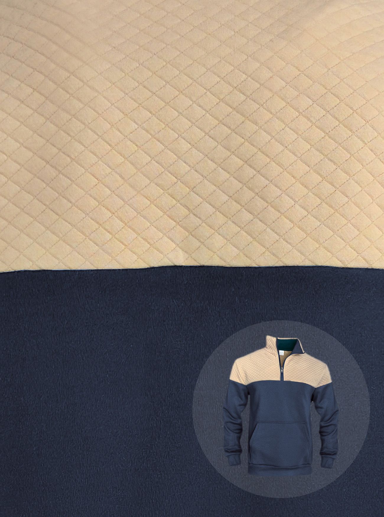 Men's Clothing Tops Sweatshirts Hoodies American-Style Men's Waffle Pattern Casual Zipper-Up Hooded Sweatshirt with Diamond-Shaped Design