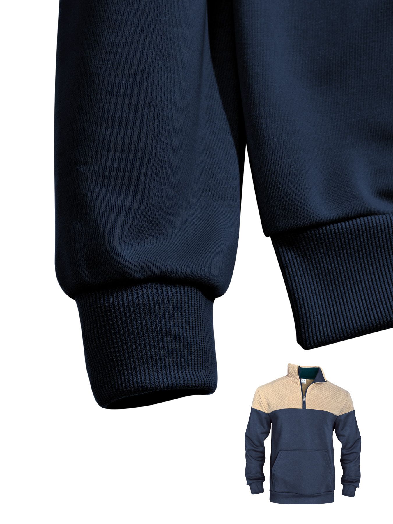 Men's Clothing Tops Sweatshirts Hoodies American-Style Men's Waffle Pattern Casual Zipper-Up Hooded Sweatshirt with Diamond-Shaped Design