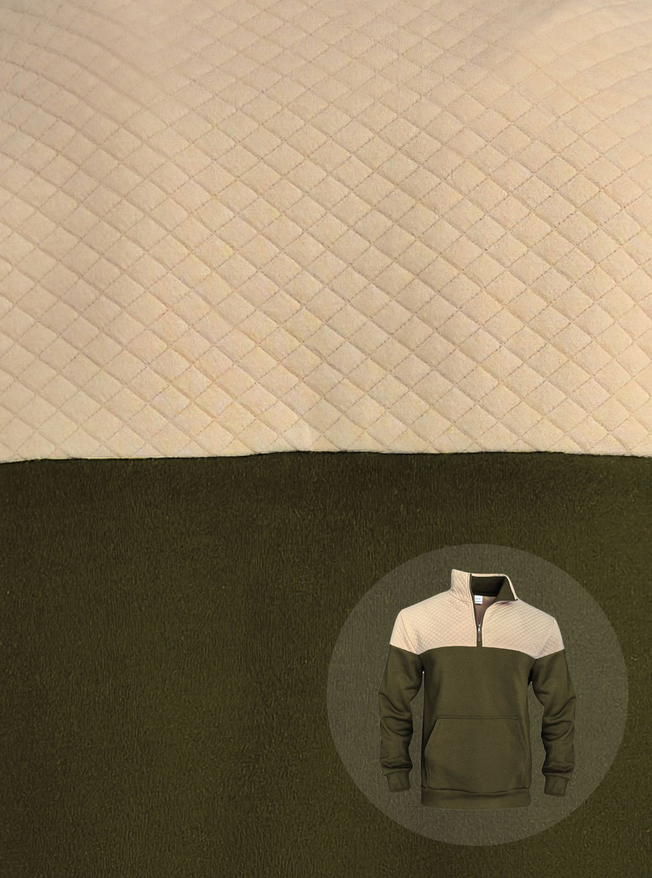 Men's Clothing Tops Sweatshirts Hoodies American-Style Men's Waffle Pattern Casual Zipper-Up Hooded Sweatshirt with Diamond-Shaped Design