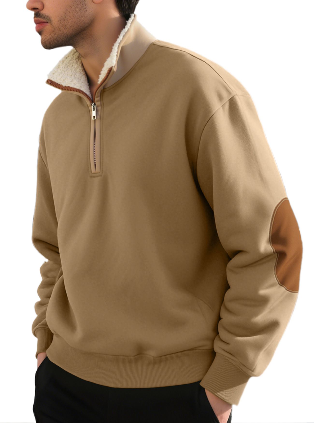 Men's Clothing Tops Sweatshirts Hoodies New Retro Stand-Up Collar Half-Zip Men's Long Sleeve Casual Sportswear Sweatshirt