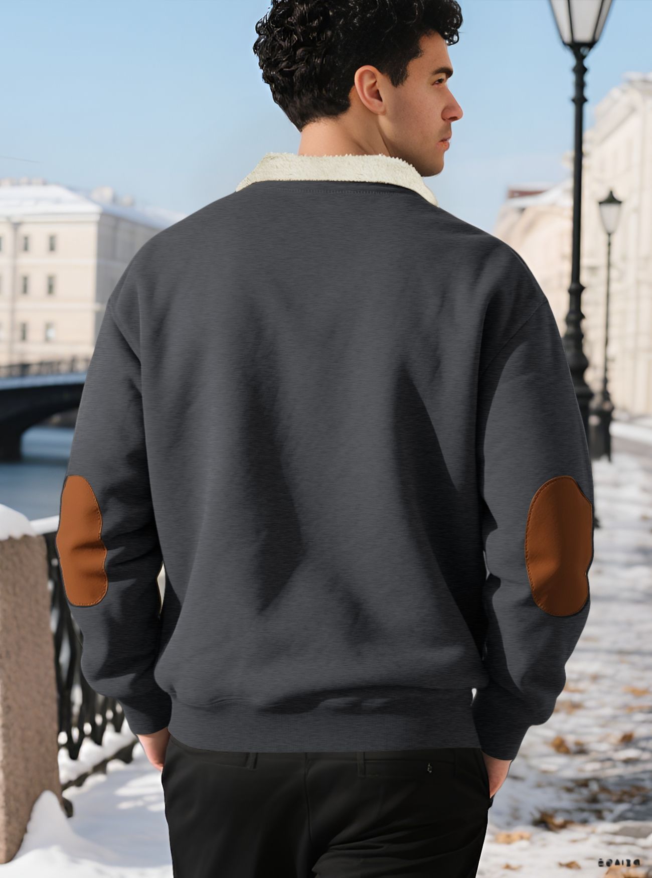 Men's Clothing Tops Sweatshirts Hoodies New Retro Stand-Up Collar Half-Zip Men's Long Sleeve Casual Sportswear Sweatshirt