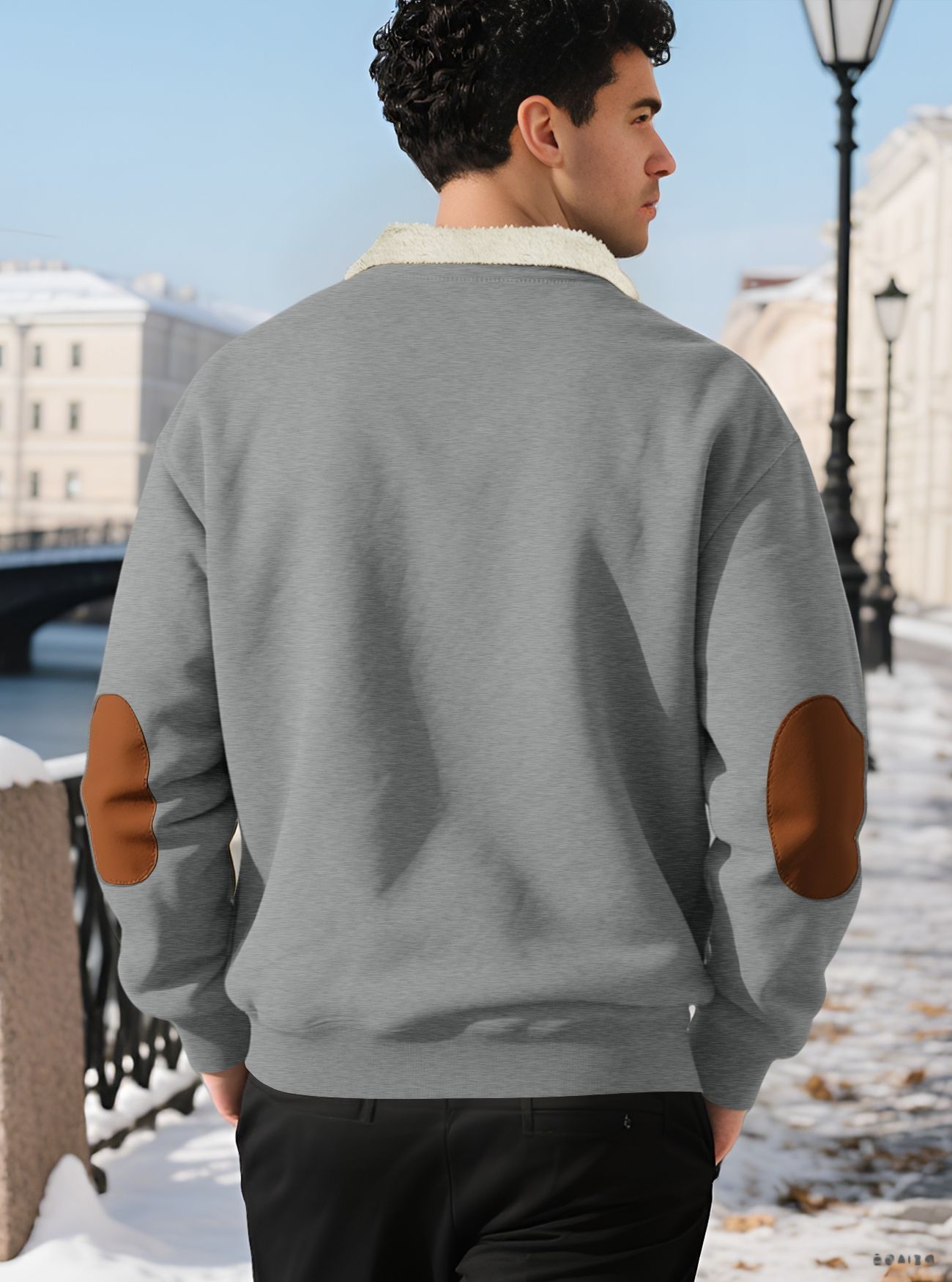 Men's Clothing Tops Sweatshirts Hoodies New Retro Stand-Up Collar Half-Zip Men's Long Sleeve Casual Sportswear Sweatshirt