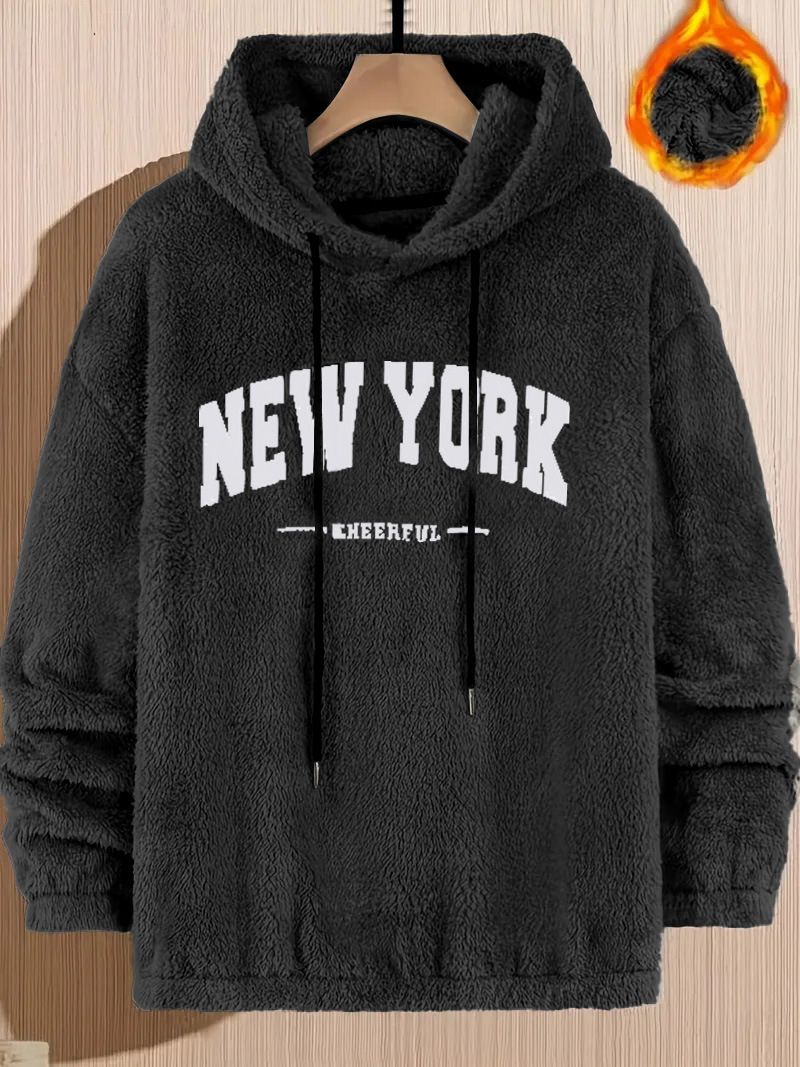 Men's Clothing Tops Sweatshirts Hoodies Men's Hoodie Lamb Wool Loose Letter Embroidered Pocket Hooded Jacket