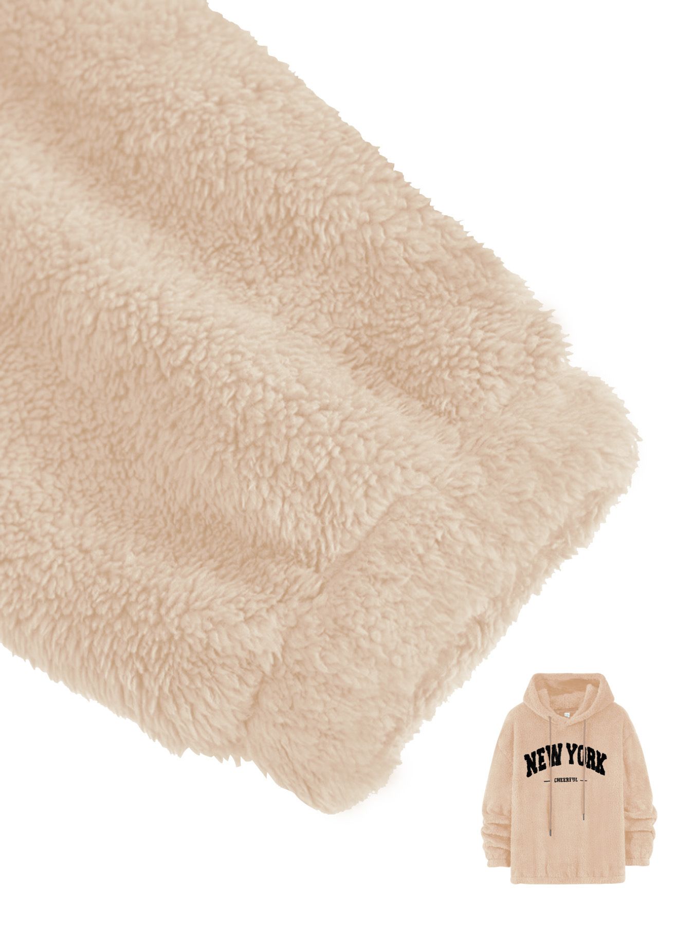 Men's Clothing Tops Sweatshirts Hoodies Men's Hoodie Lamb Wool Loose Letter Embroidered Pocket Hooded Jacket