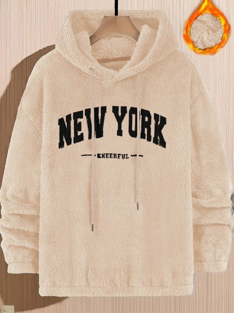 Men's Clothing Tops Sweatshirts Hoodies Men's Hoodie Lamb Wool Loose Letter Embroidered Pocket Hooded Jacket