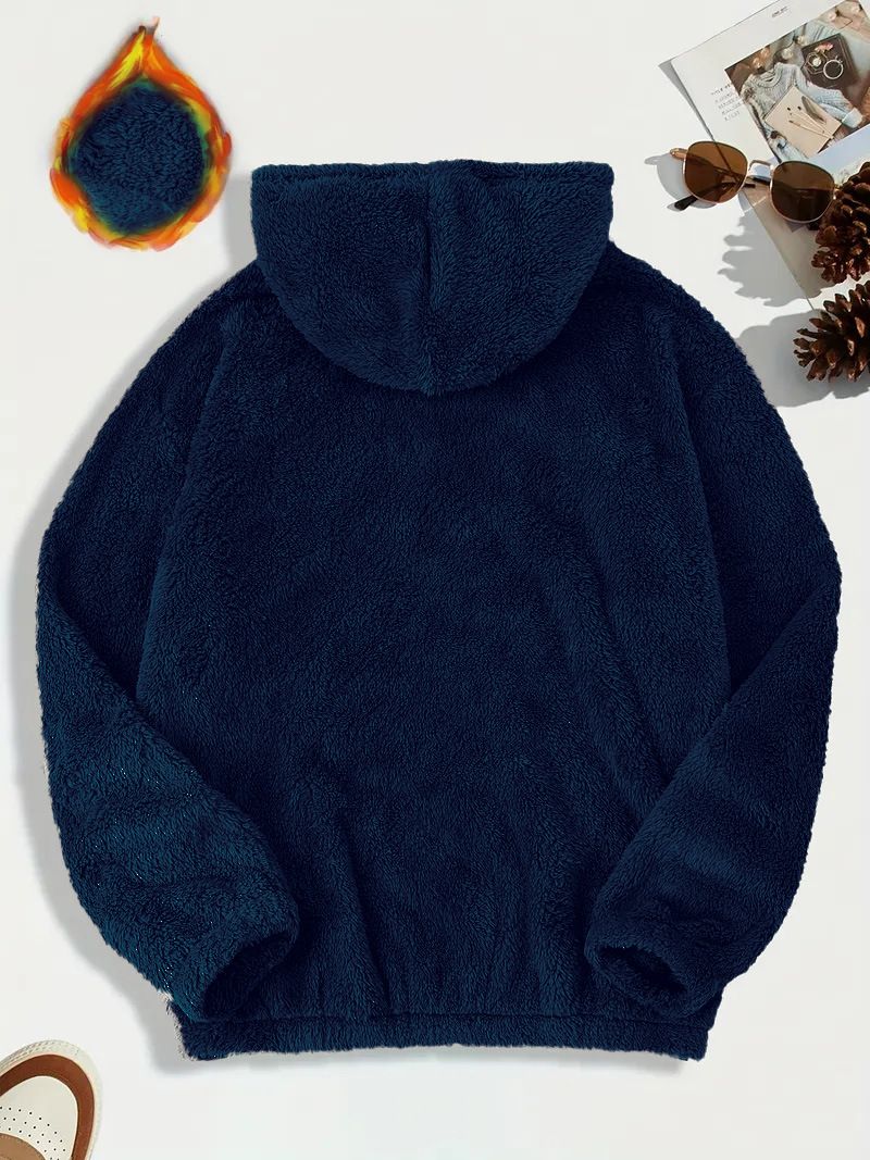 Men's Clothing Tops Sweatshirts Hoodies Men's Hoodie Lamb Wool Loose Letter Embroidered Pocket Hooded Jacket