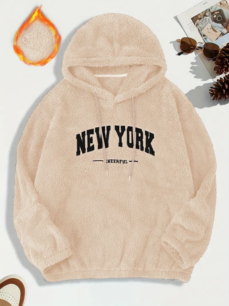 Men's Clothing Tops Sweatshirts Hoodies Men's Hoodie Lamb Wool Loose Letter Embroidered Pocket Hooded Jacket