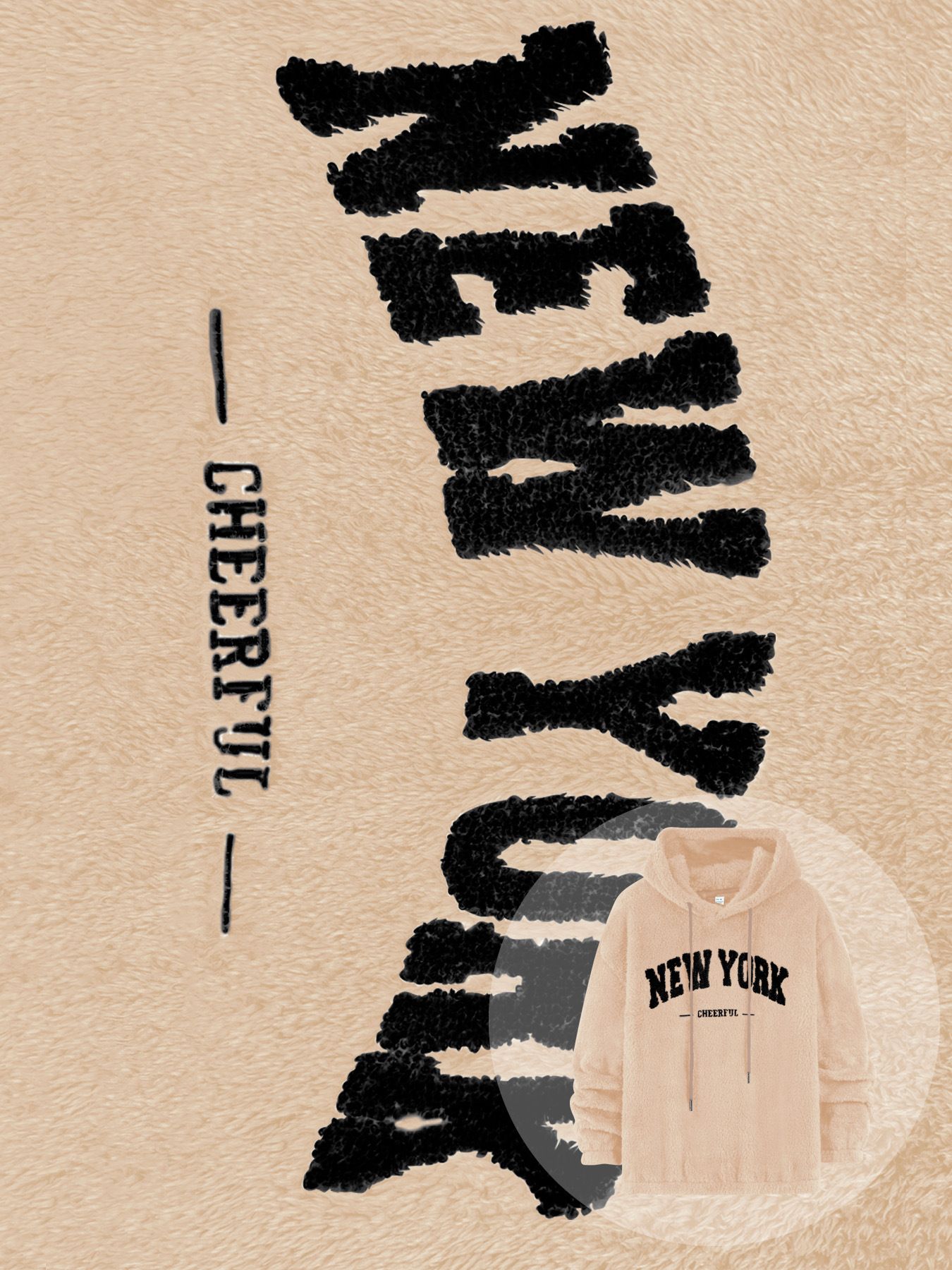 Men's Clothing Tops Sweatshirts Hoodies Men's Hoodie Lamb Wool Loose Letter Embroidered Pocket Hooded Jacket