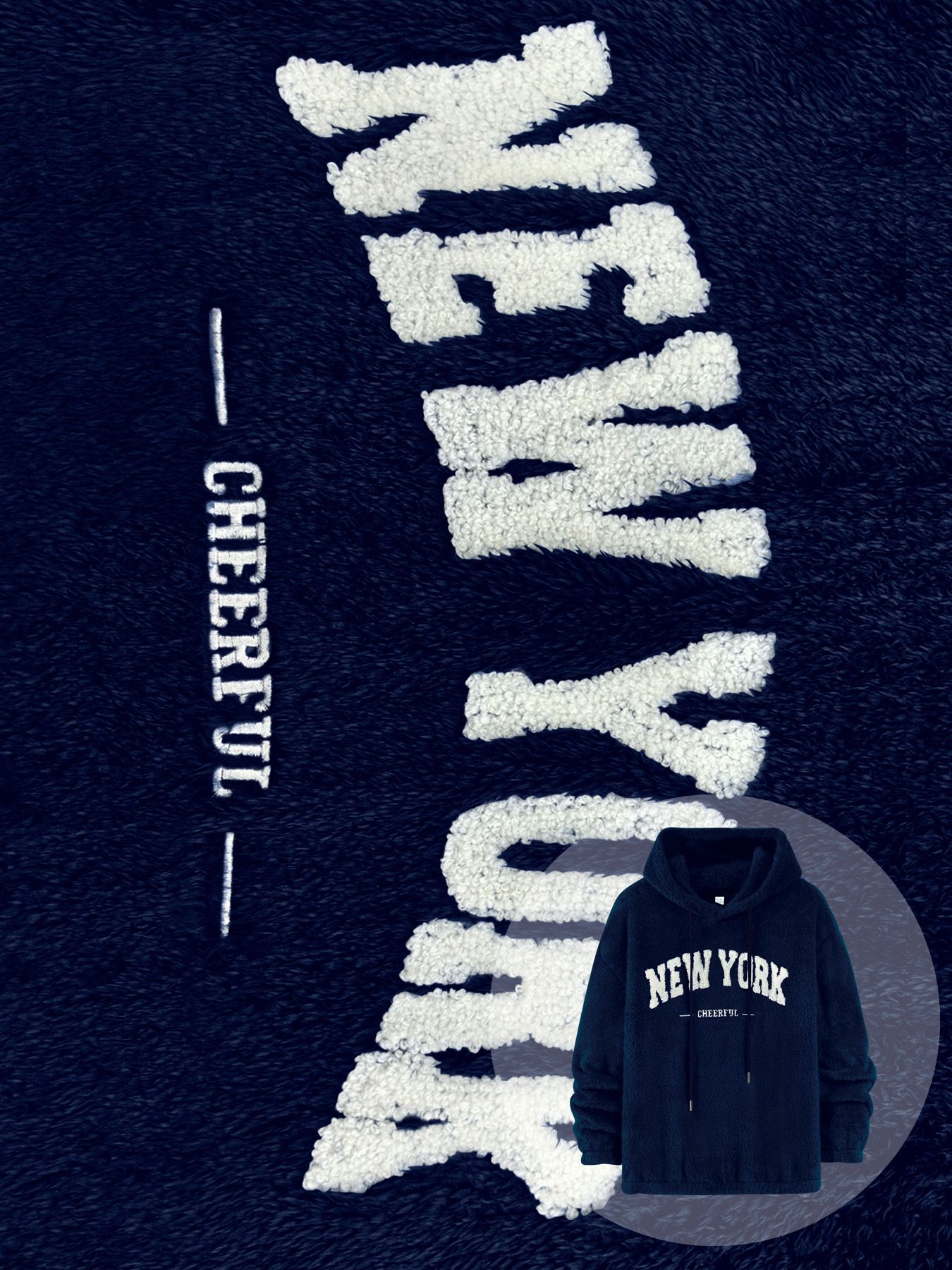 Men's Clothing Tops Sweatshirts Hoodies Men's Hoodie Lamb Wool Loose Letter Embroidered Pocket Hooded Jacket