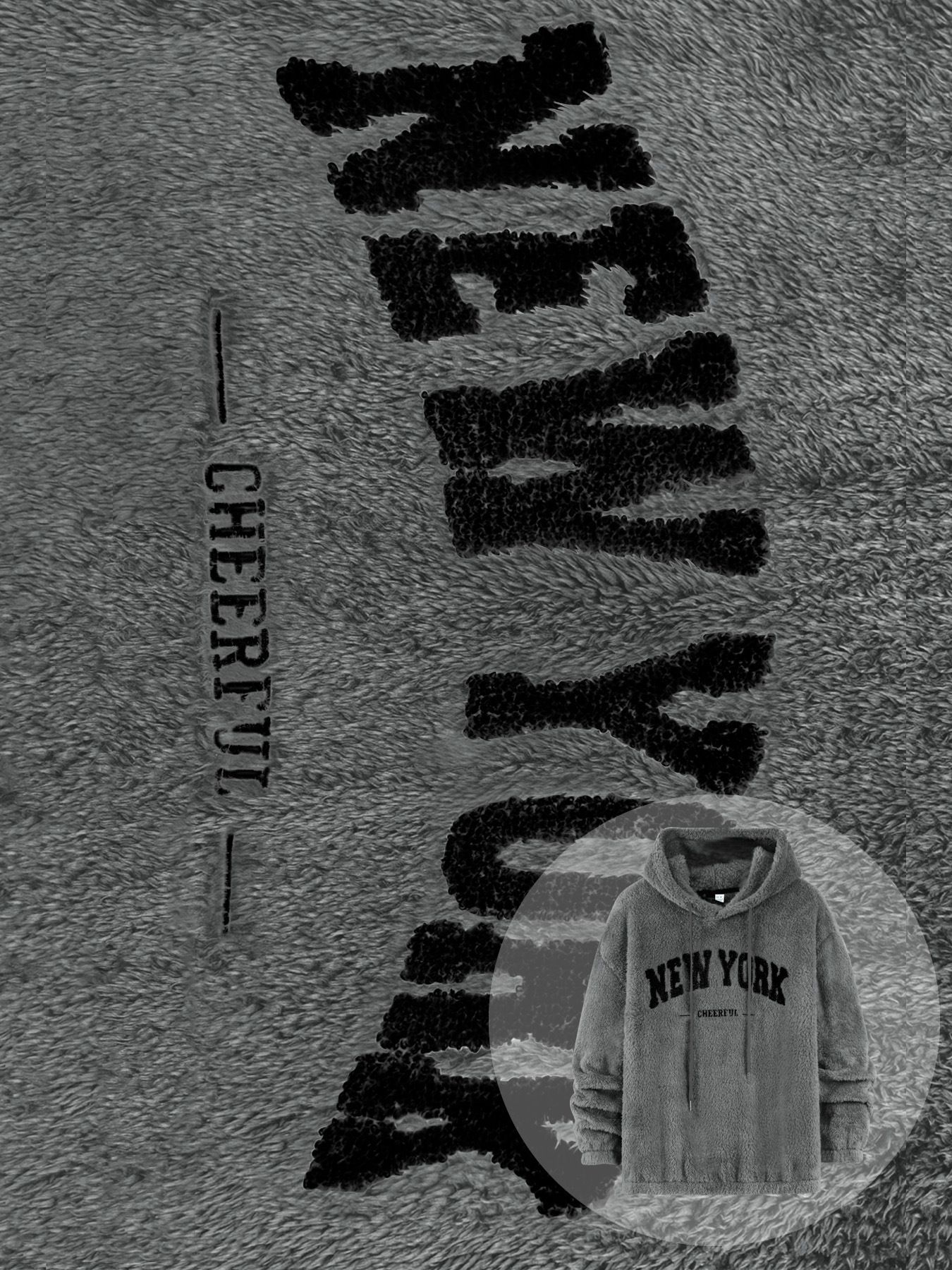 Men's Clothing Tops Sweatshirts Hoodies Men's Hoodie Lamb Wool Loose Letter Embroidered Pocket Hooded Jacket