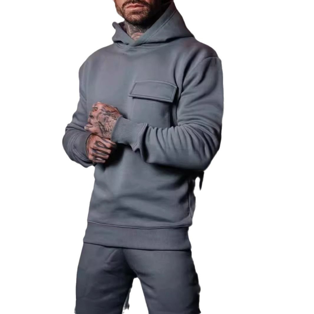 Men's Clothing Tops Sweatshirts Hoodies New Trendy Fashion Casual Oversized Hooded Sweatshirt with Pockets Cotton-Like Material Plus Size