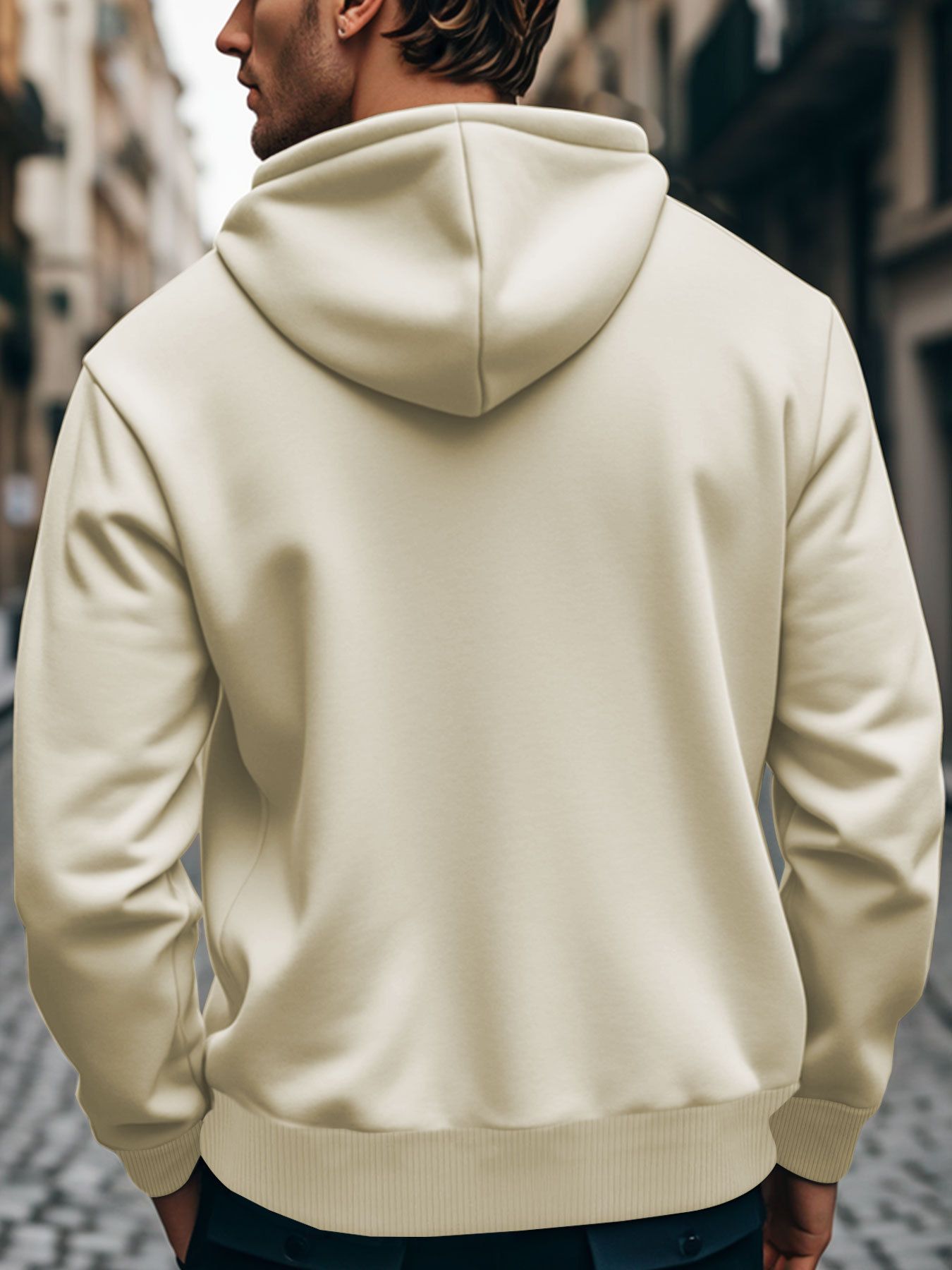 Men's Clothing Tops Sweatshirts Hoodies New Trendy Fashion Casual Oversized Hooded Sweatshirt with Pockets Cotton-Like Material Plus Size
