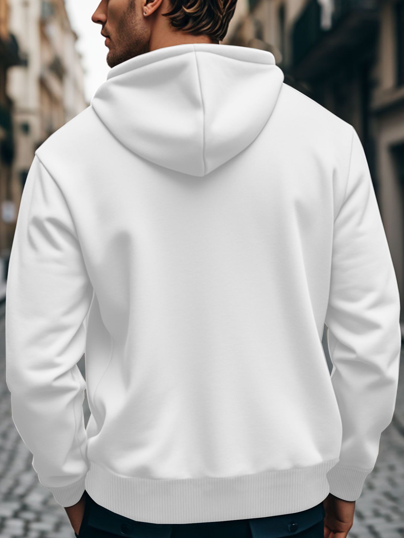 Men's Clothing Tops Sweatshirts Hoodies New Trendy Fashion Casual Oversized Hooded Sweatshirt with Pockets Cotton-Like Material Plus Size