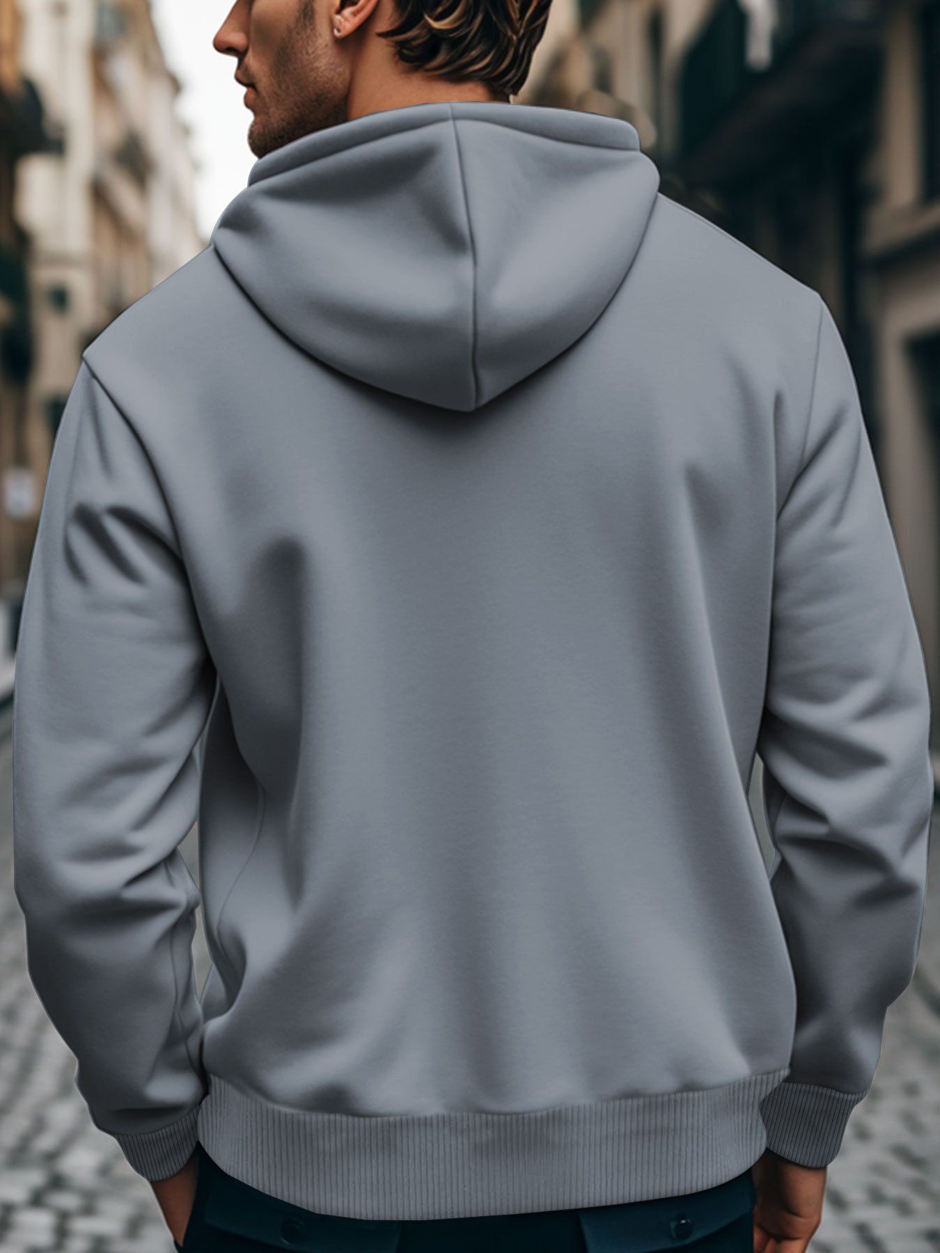 Men's Clothing Tops Sweatshirts Hoodies New Trendy Fashion Casual Oversized Hooded Sweatshirt with Pockets Cotton-Like Material Plus Size