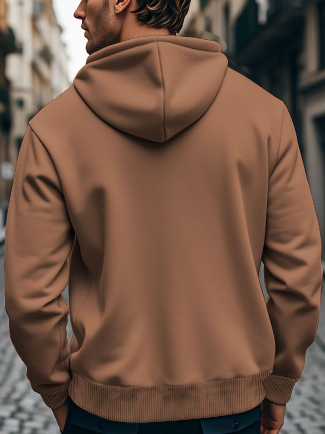 Men's Clothing Tops Sweatshirts Hoodies New Trendy Fashion Casual Oversized Hooded Sweatshirt with Pockets Cotton-Like Material Plus Size