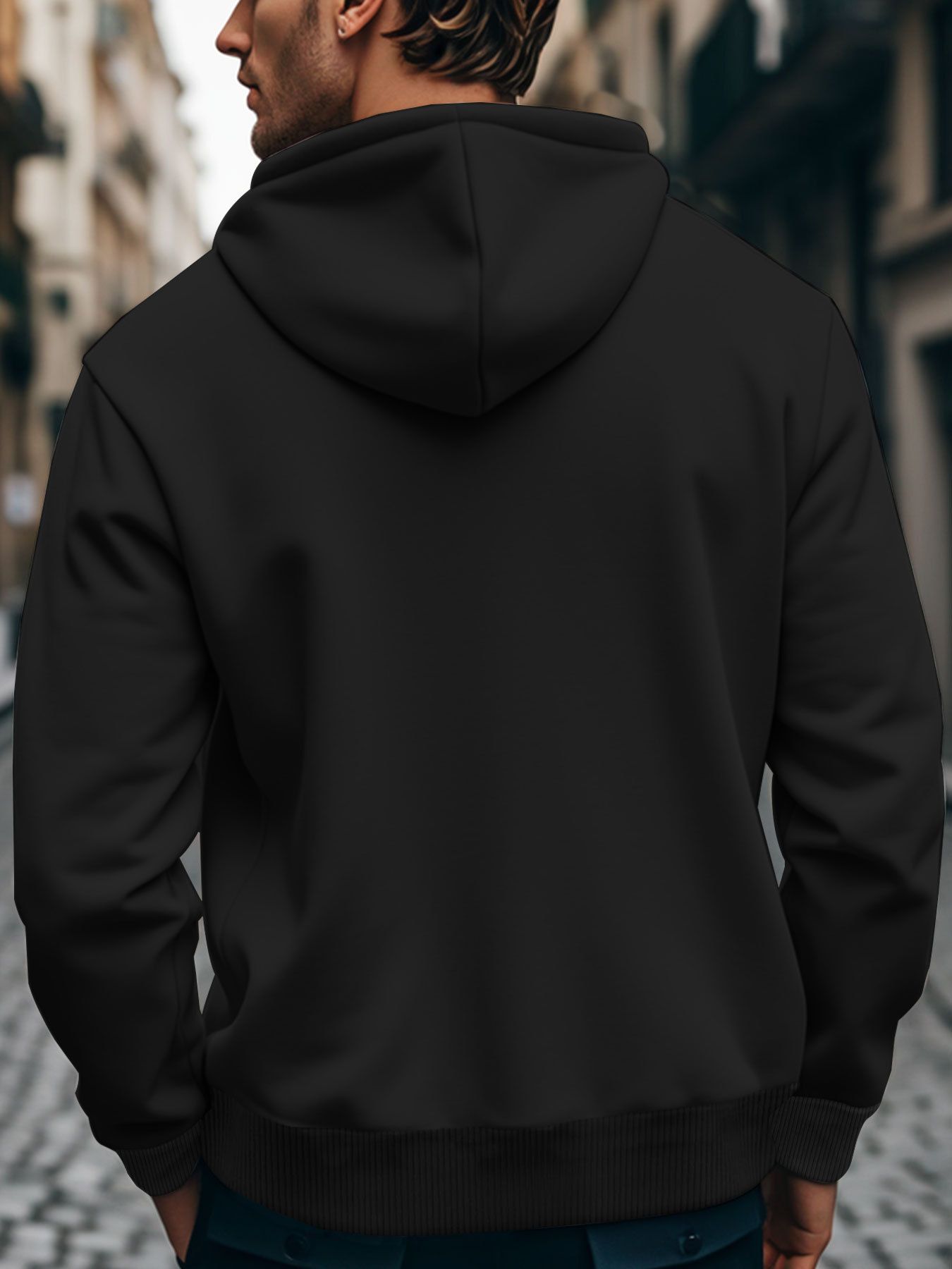 Men's Clothing Tops Sweatshirts Hoodies New Trendy Fashion Casual Oversized Hooded Sweatshirt with Pockets Cotton-Like Material Plus Size