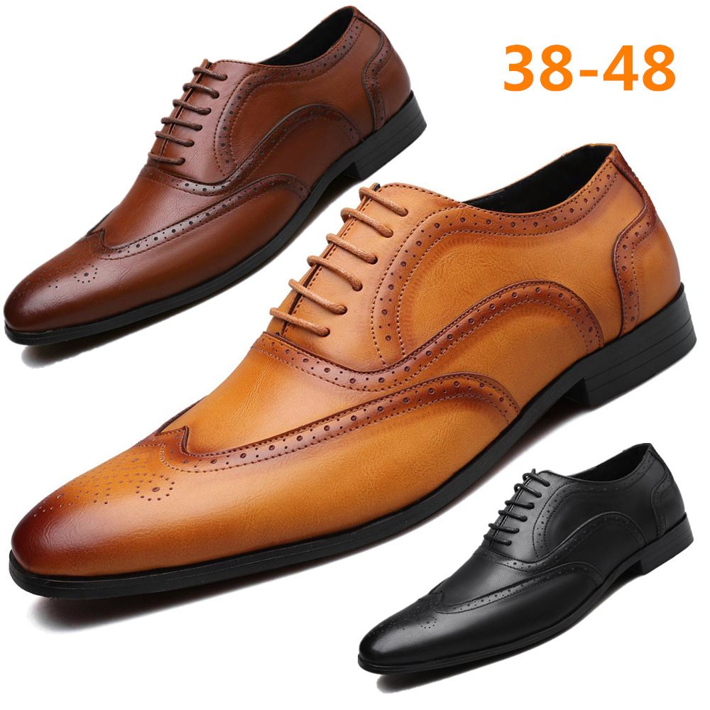 Shoes Men Leather Shoe Man New Fashion Men's Plus Size Formal Leather Shoes Brock Men's Shoes