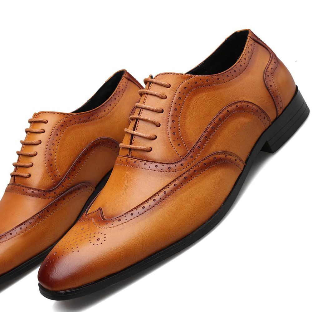 Shoes Men Leather Shoe Man New Fashion Men's Plus Size Formal Leather Shoes Brock Men's Shoes