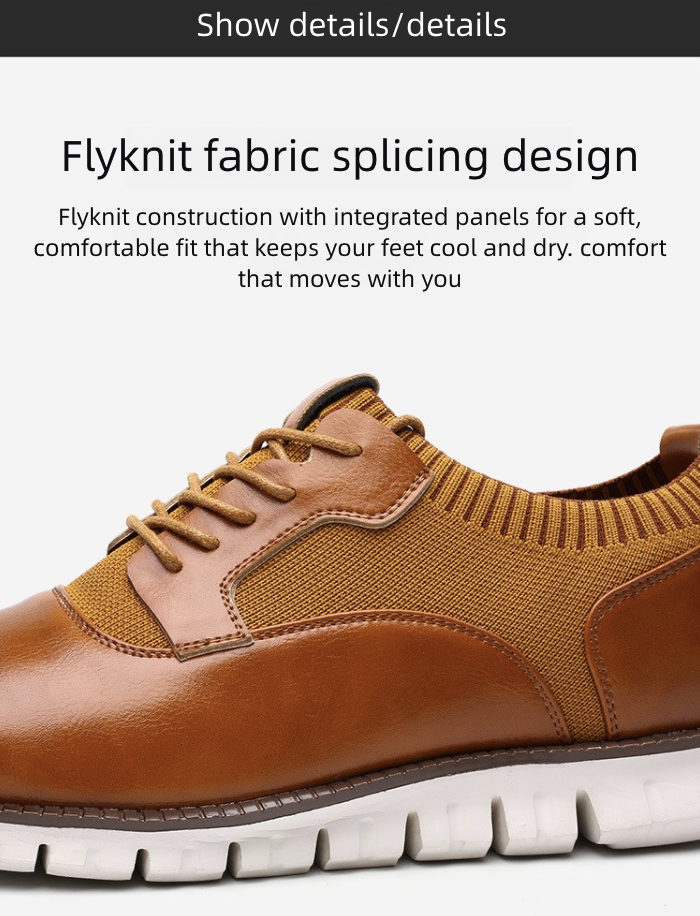 Shoes Men Leather Shoe Man Men's Flyknit Spring Summer Casual Shoes Lightweight EVA Sole Men's Shoes Oxfords