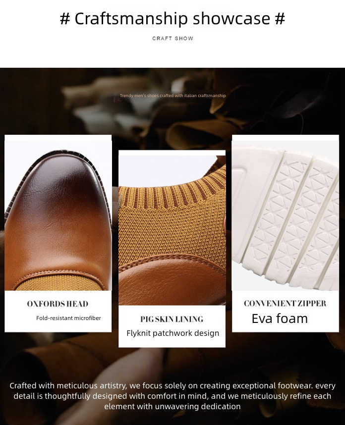 Shoes Men Leather Shoe Man Men's Flyknit Spring Summer Casual Shoes Lightweight EVA Sole Men's Shoes Oxfords