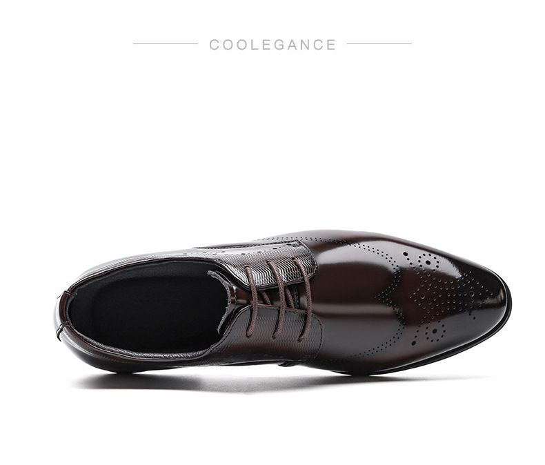 Shoes Men Leather Shoe Man Men's Brogue Leather Shoes Metal-Like Brushed Finish Handcrafted Leather Shoes Men's Shoes Oxfords