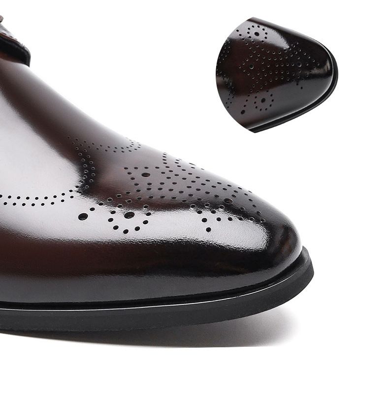Shoes Men Leather Shoe Man Men's Brogue Leather Shoes Metal-Like Brushed Finish Handcrafted Leather Shoes Men's Shoes Oxfords