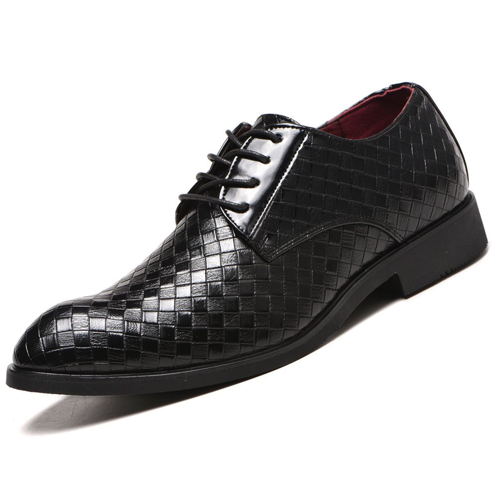 Shoes Men Leather Shoe Man Checkered Pattern for Men Plus Size Men's Casual Leather Shoes Men's Shoes Oxfords