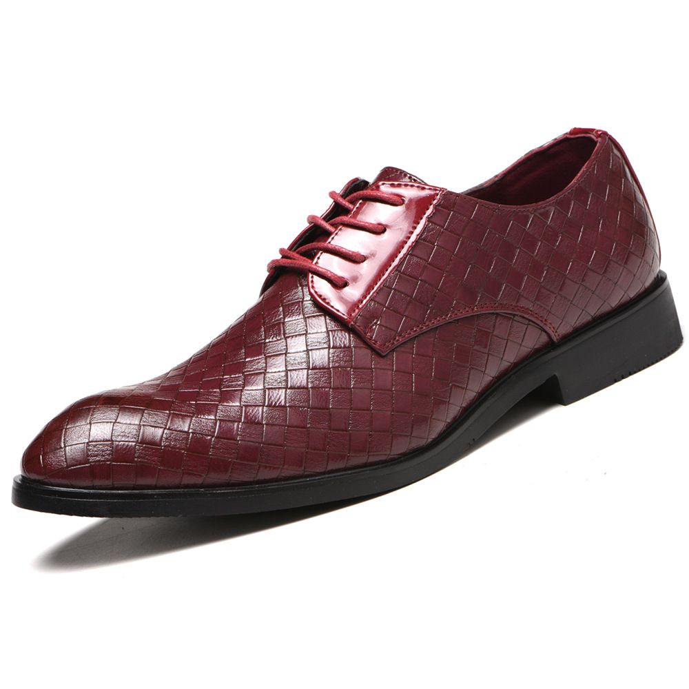 Shoes Men Leather Shoe Man Checkered Pattern for Men Plus Size Men's Casual Leather Shoes Men's Shoes Oxfords