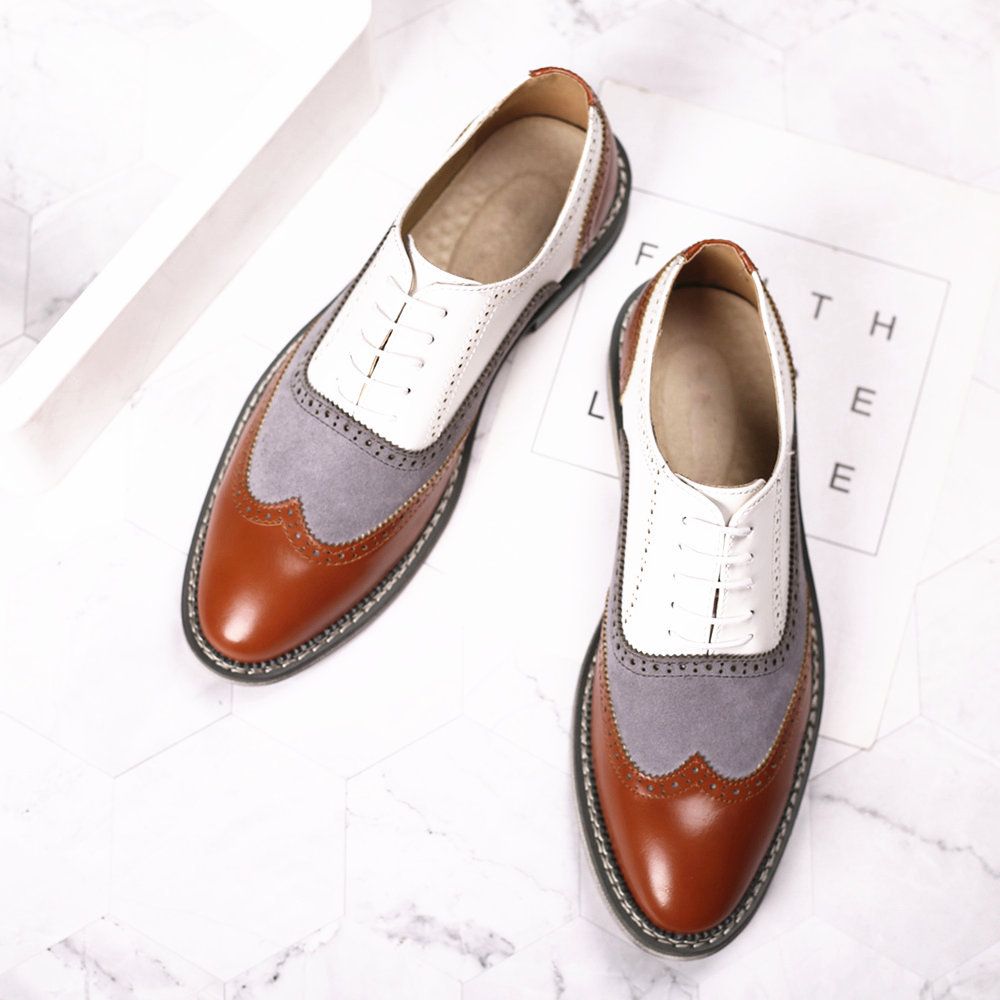 Shoes Men Leather Shoe Man Large Size Block Color Blocked Pointed Height Increasing Business Casual Leather Shoes for Men Men's Shoes Oxfords