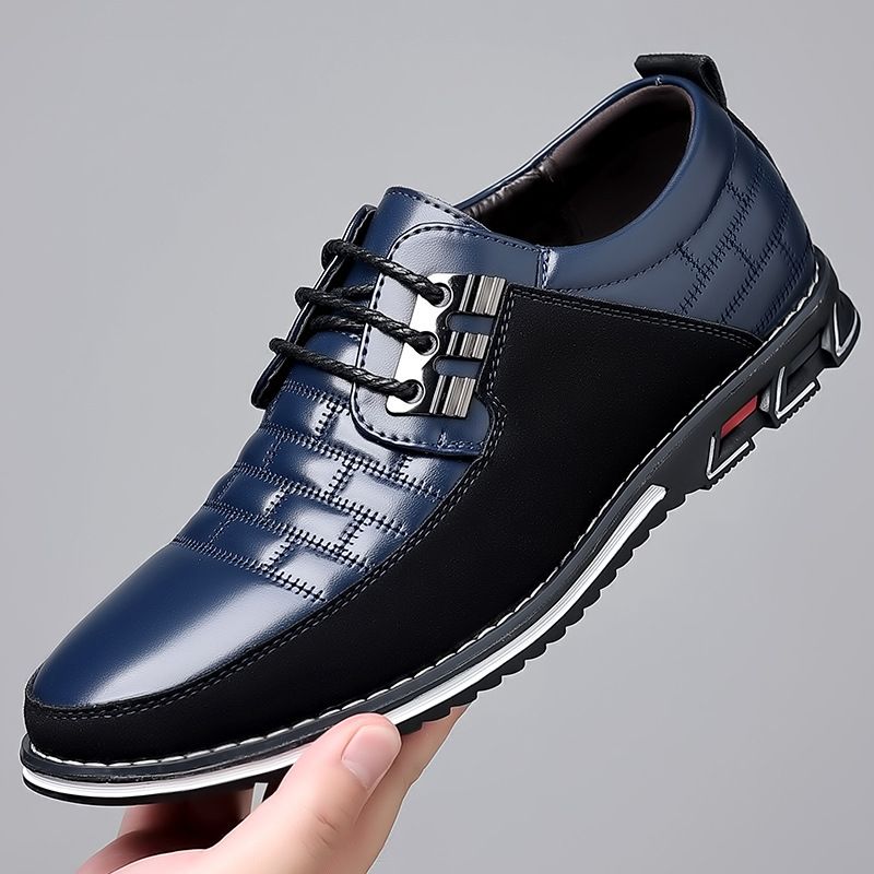 Shoes Men Leather Shoe Man Men's Round Toe Casual Loafers Front Lacing Flat Casual Shoes Men's Shoes Oxfords