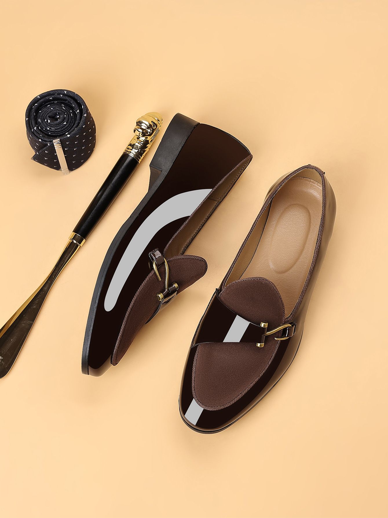 Shoes Men Leather Shoe Man Men's Square-Toe Casual Single Shoes with Side Buckle Men's Shoes Oxfords