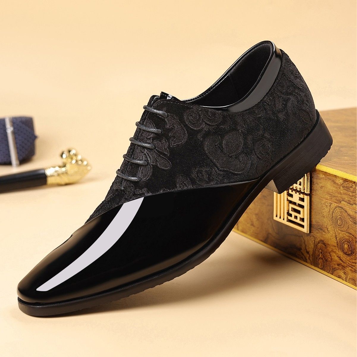 Shoes Men Leather Shoe Man Lace up Square-Toe Casual Loafers Men's Shoes Oxfords